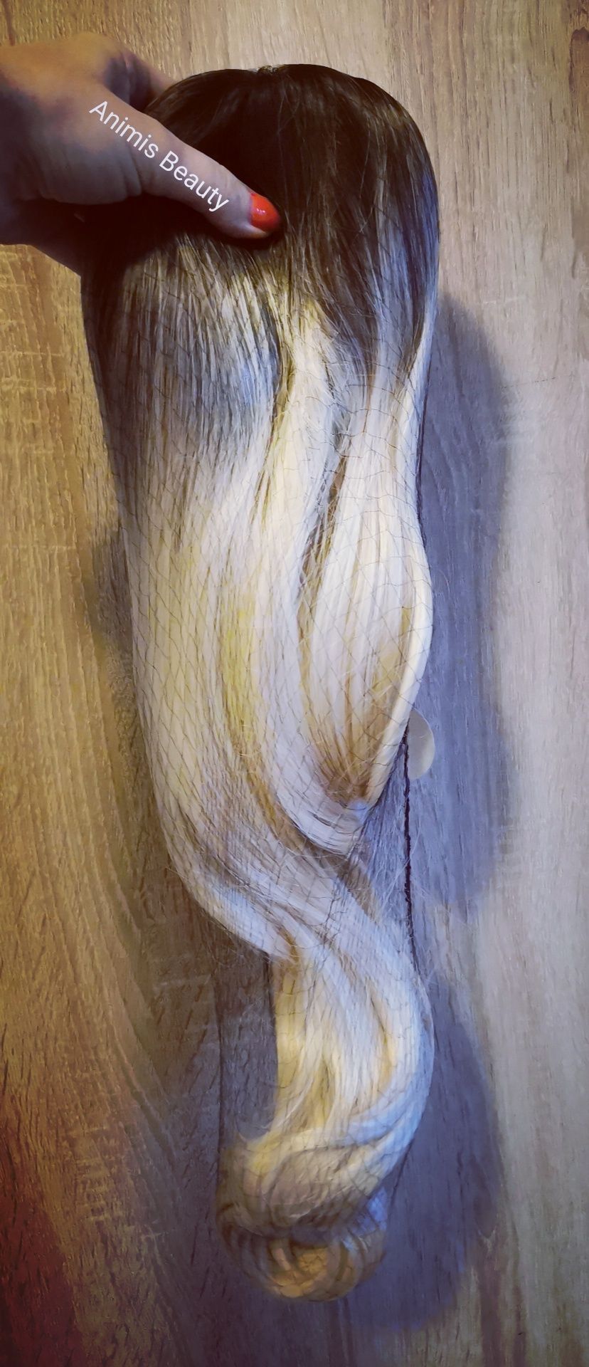 peruca Blond șuvițat lunga ondulată fără breton (imita par natural)