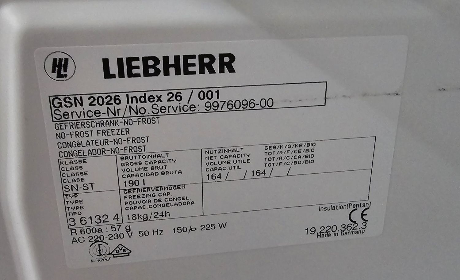 Фризер  Liebherr