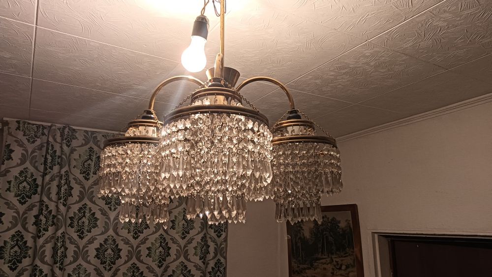 Люстра чешский хрусталь винтажная