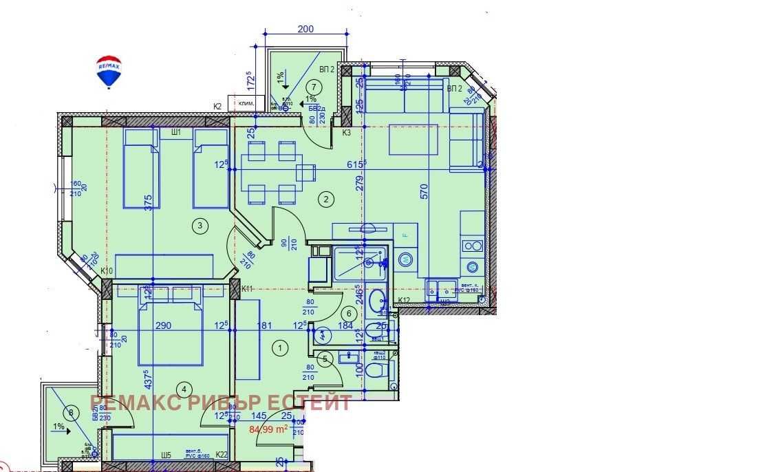 Продава се Тристаен апартамент в Русе, Централен южен район - 107 кв.м за 1097 €/кв.м - Снимка #1