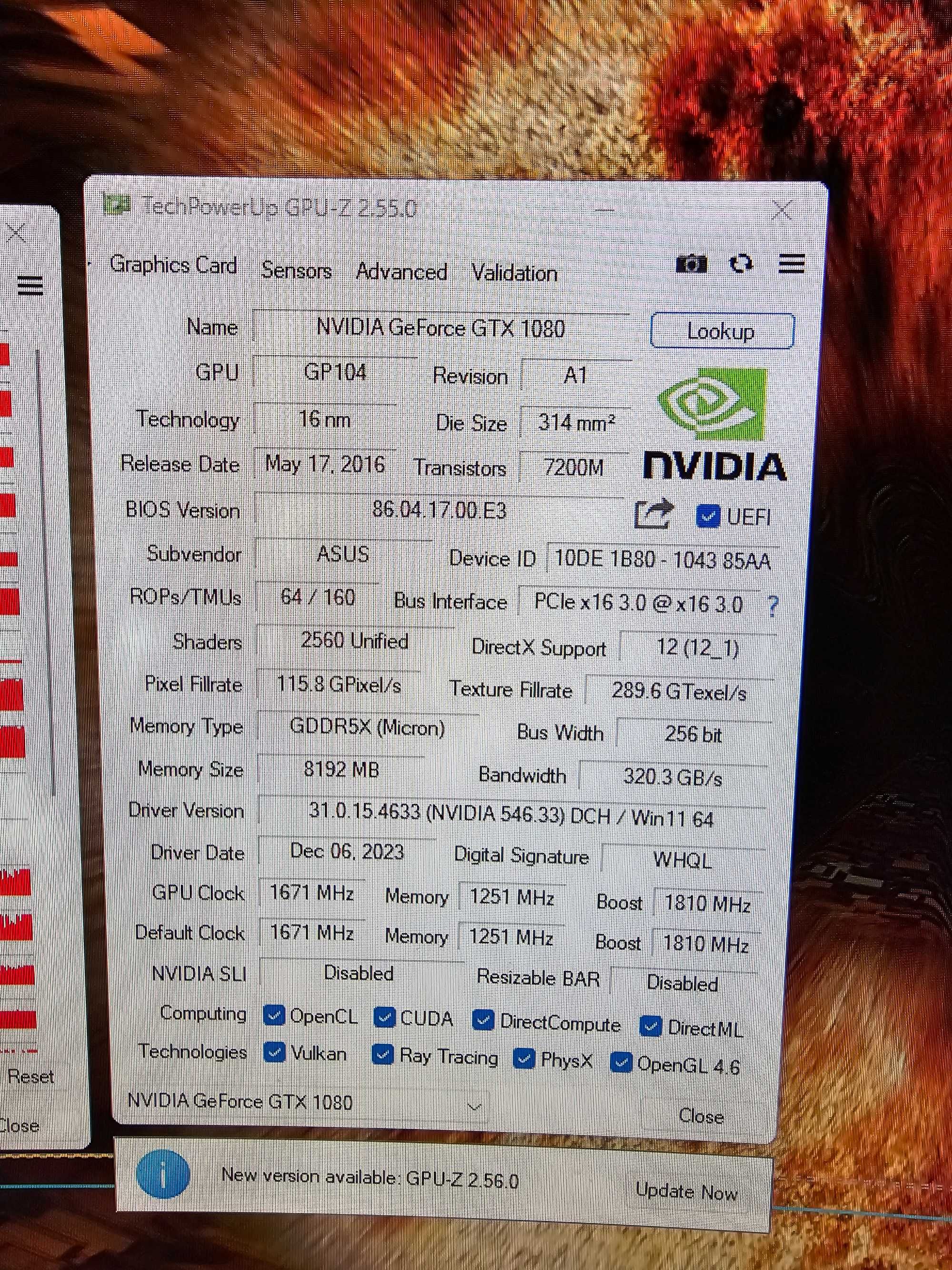 Placa video ASUS GeForce GTX 1080 ROG STRIX GAMING A8G 8GB DDR5X Ram