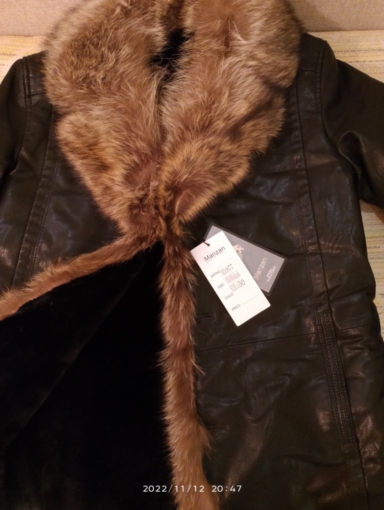 Кожанную куртку ( дублёнку) на меху продам ,новая, производства Турция