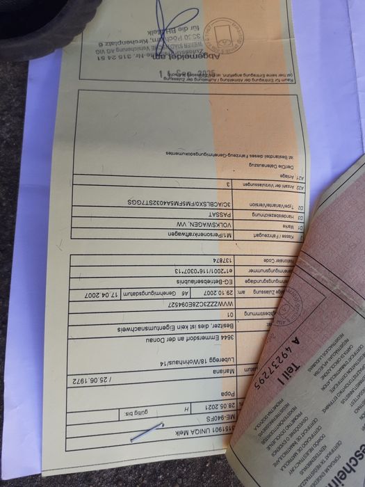 W pasat b6 1.9 neinmatriculat in ro adus de dincolo