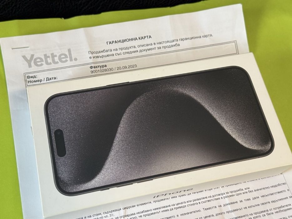 КАТО НОВ 256GB iPhone 15 Pro Max Yettel Гаранция 2026 Black / Черен