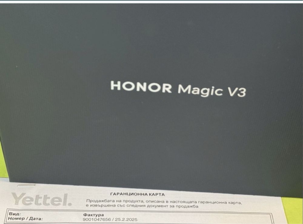 КАТО НОВ 512GB Honor Magic V3 Yettel Гаранция 2027 г. Green