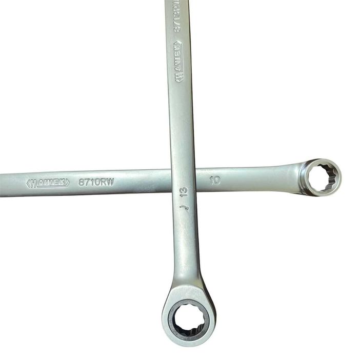 НЕМСКИ Удължени Ключове Прави Лули С Тресчотка 8-19мм HAWEK +ЛЕД ФЕНЕР