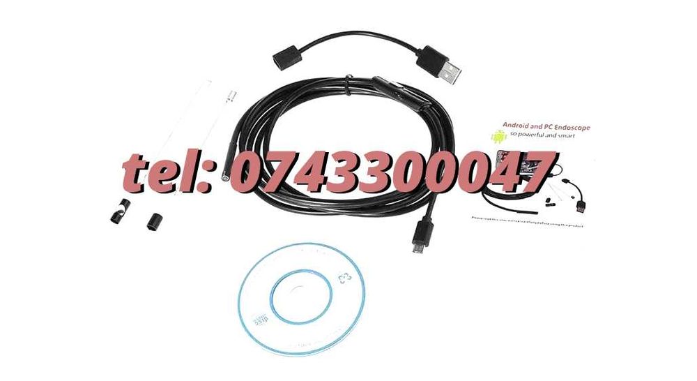 2 M Camera Endoscop boroscop 6 Led Inspectii Tehniceinstalatii