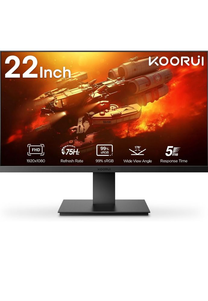 Monitor Koorui 22 inch 1080p FullHD 75HZ Nou Sigilat