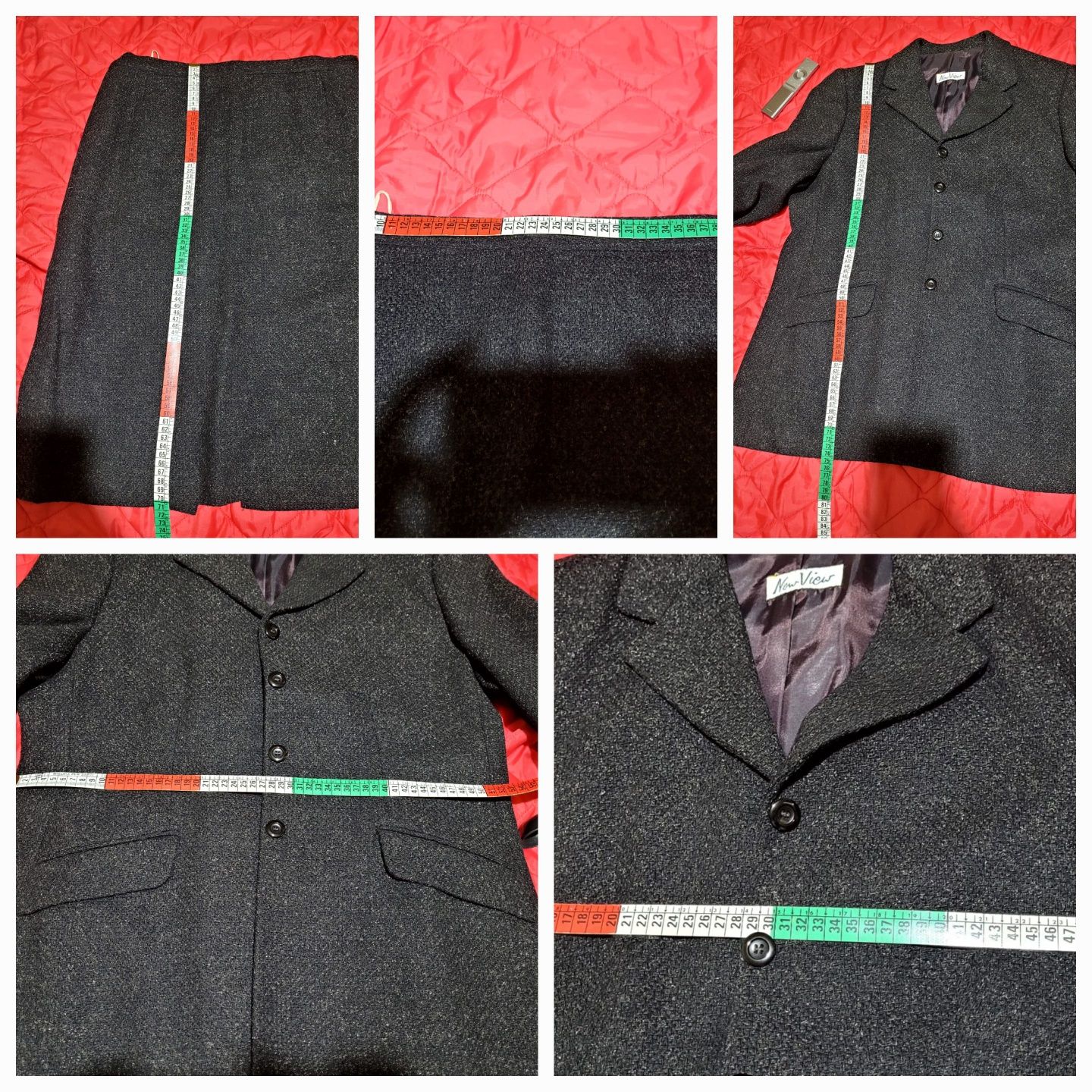 Costum damă , negru,  2 piese, Lână si vâscoză,mărime mare, negociabil