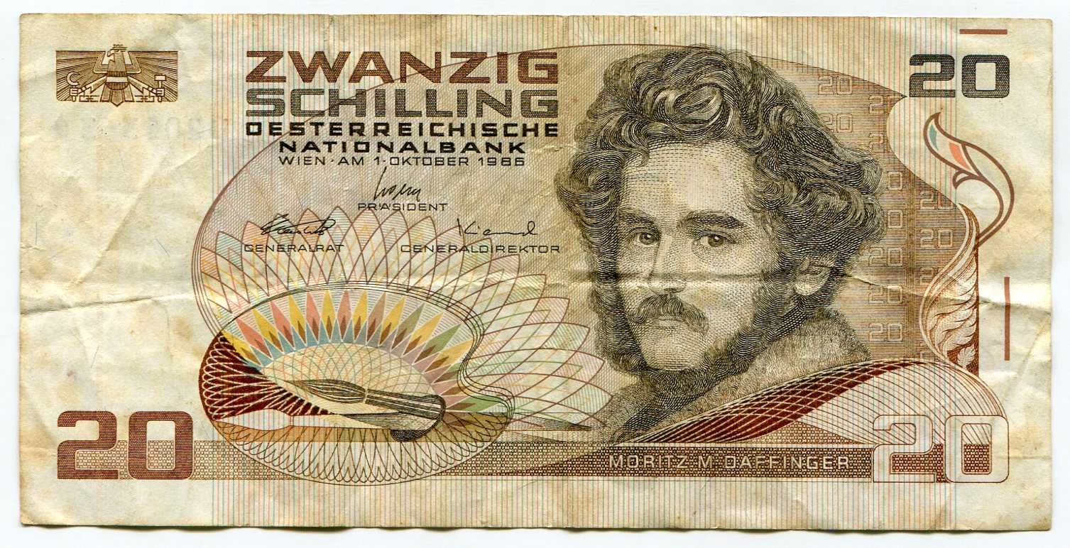 Bancnota Austria, 20 schilling 1986