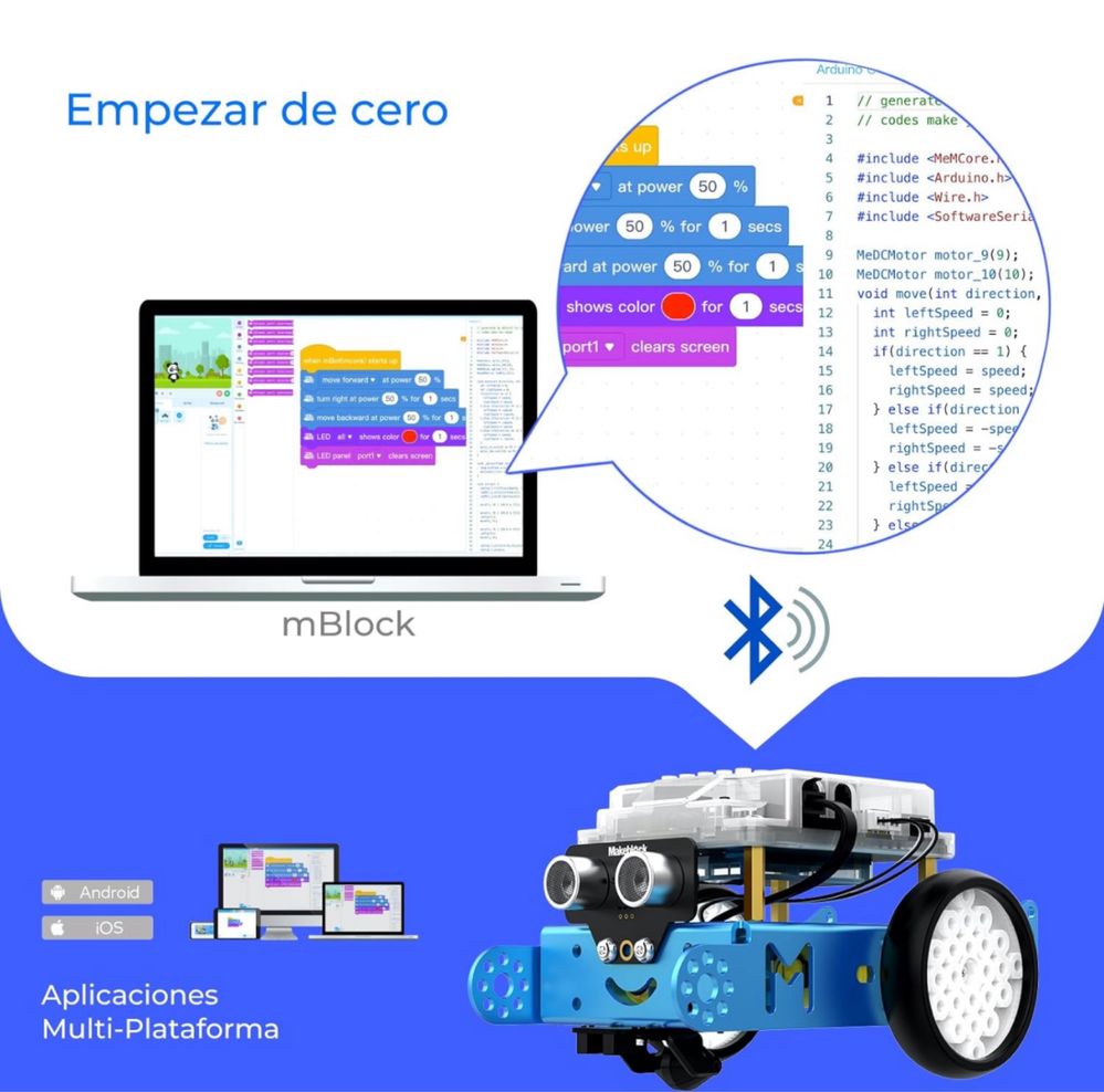 Robot Mbot Makeblock , Roz Albastru noi sigilate 6 buc