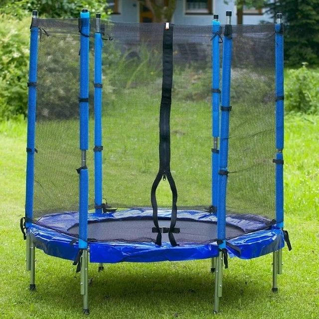 Батут с диаметър 140 см и предпазна мрежа