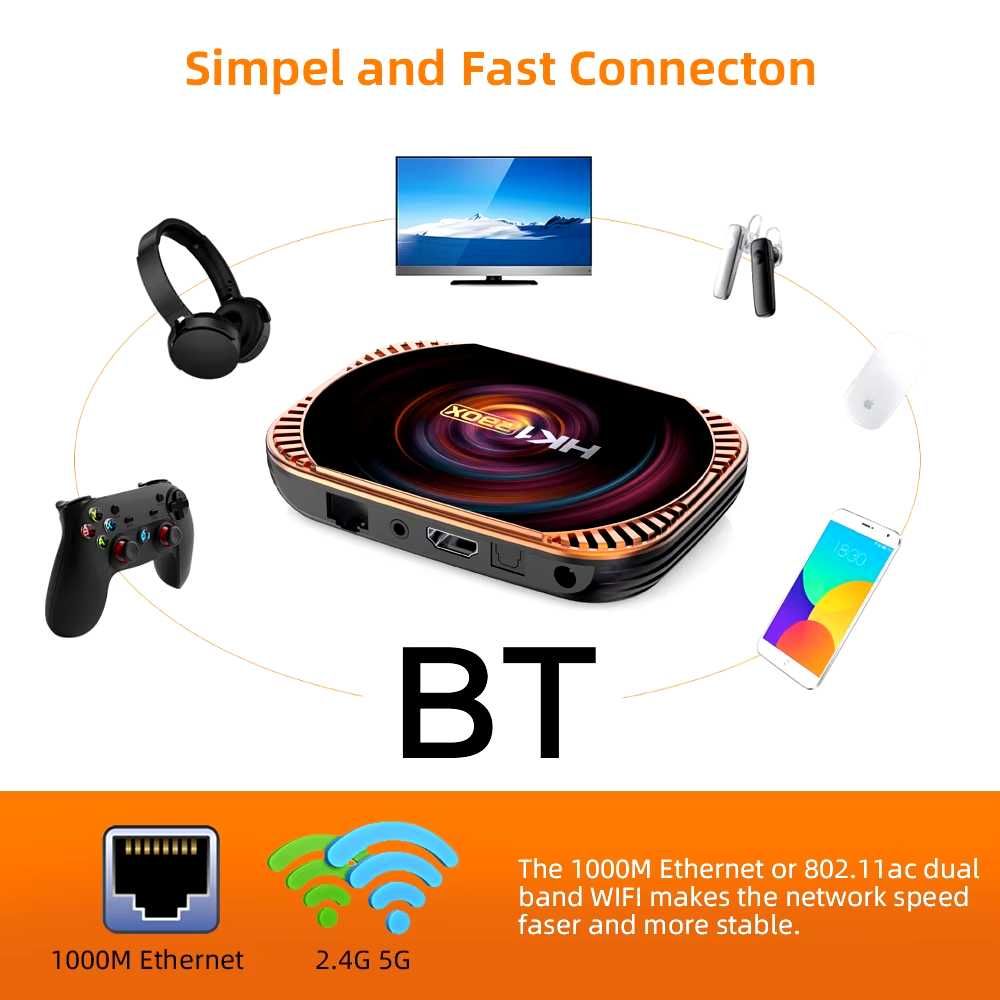 HK1 RBox X4, Amlogic 905X4, Smart TV Box Android 11, 8K 4GB Ram, 32GB