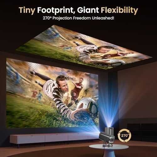 Нов Портативен Проектор 4K Поддръжка, WiFi 6, Bluetooth, Домашно Кино