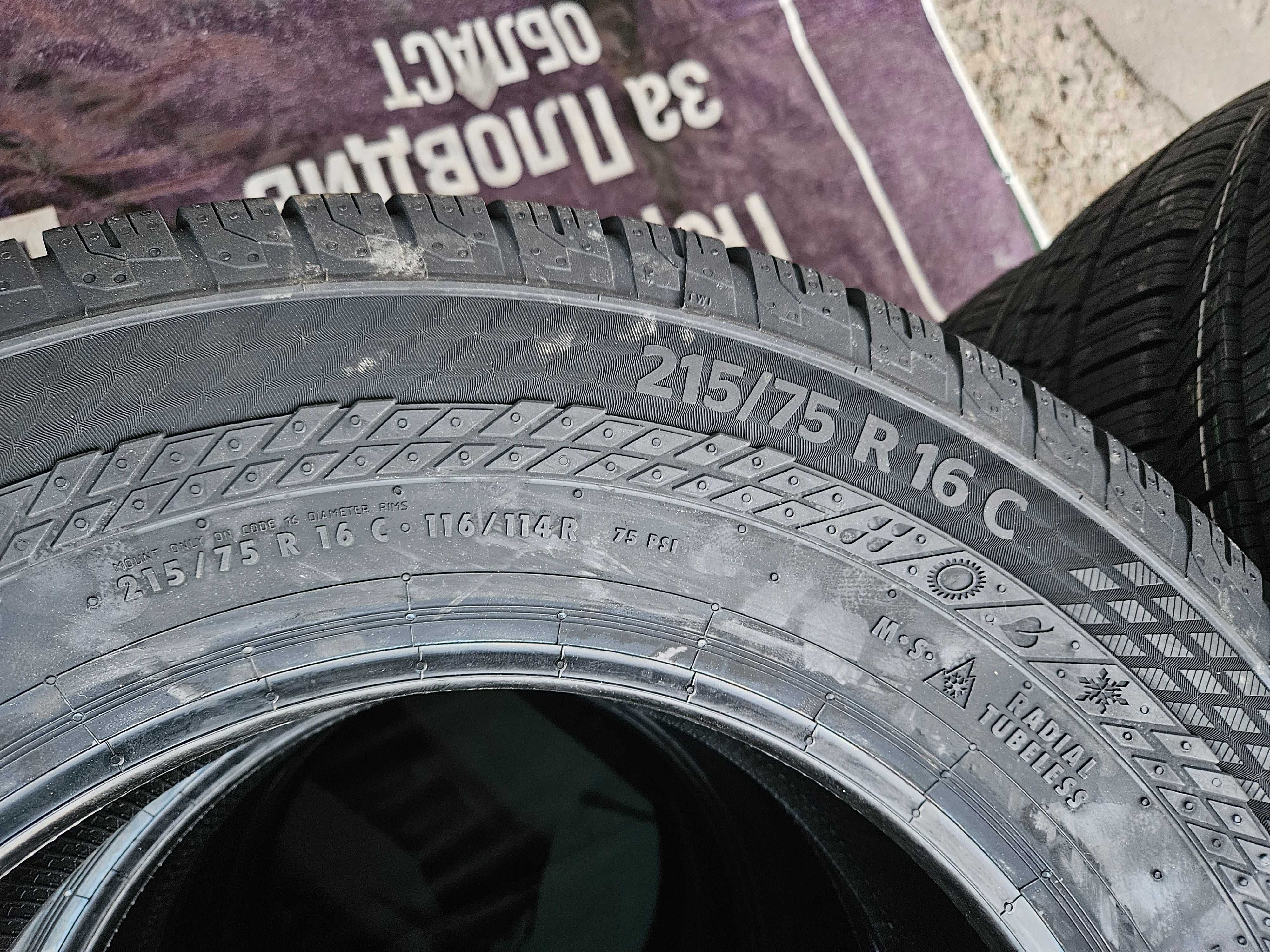 4 Нови гуми 215/75 R16C Continental 4Season 116/114R 10PR M+S DOT3524