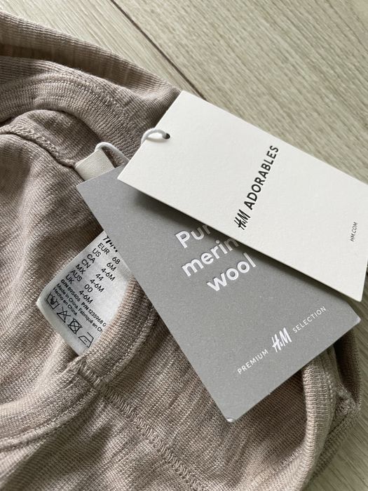 Cagula/caciula din lana merinos, H&M, 4-6 luni (68cm)