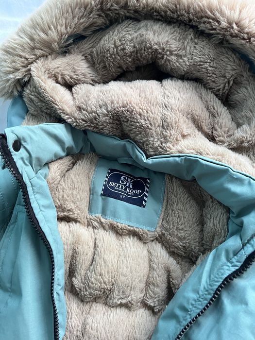 Детско зимно яке цвят мента