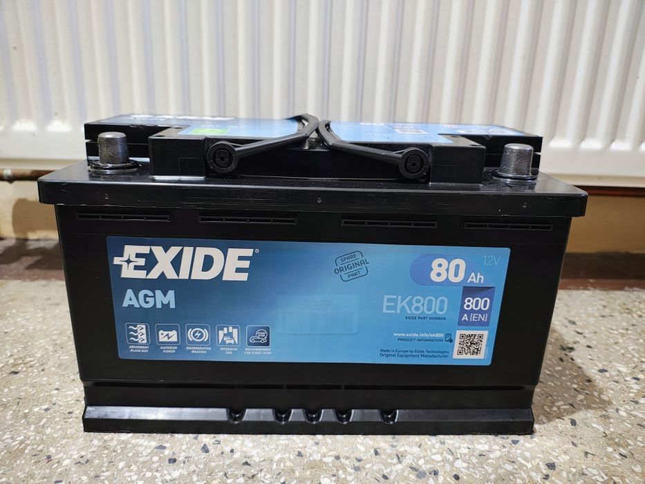 Baterie auto Exide 80Ah AGM start stop import.