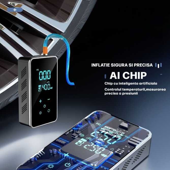 Compresor auto electric, Pompa 6 in 1  12V, cu afisaj digital LCD