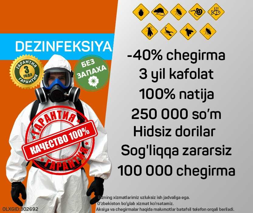 Dezinfeksiya klop klapa tarkan burga chayon клопы Дезинфекция H10