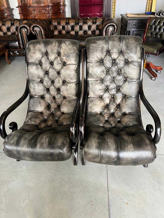 Sezlonguri tip/Chesterfield/Piele naturala!