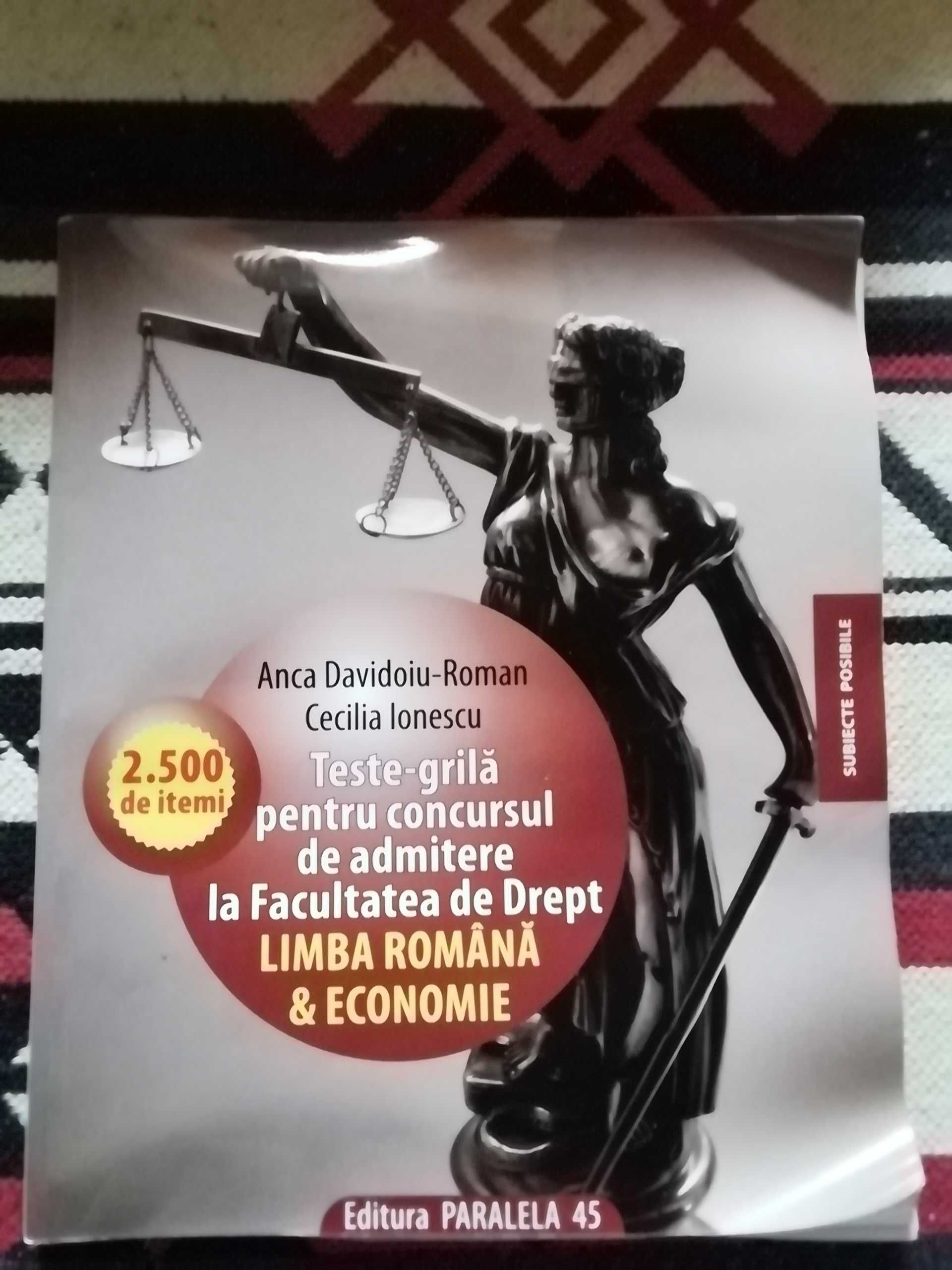 Teste grilă Lb romana și economie, Anca Davidoiu, Cecilia Ionescu