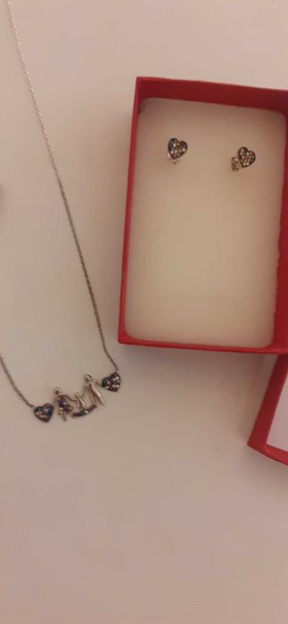 Set argint, mama, tata si copilul, murano