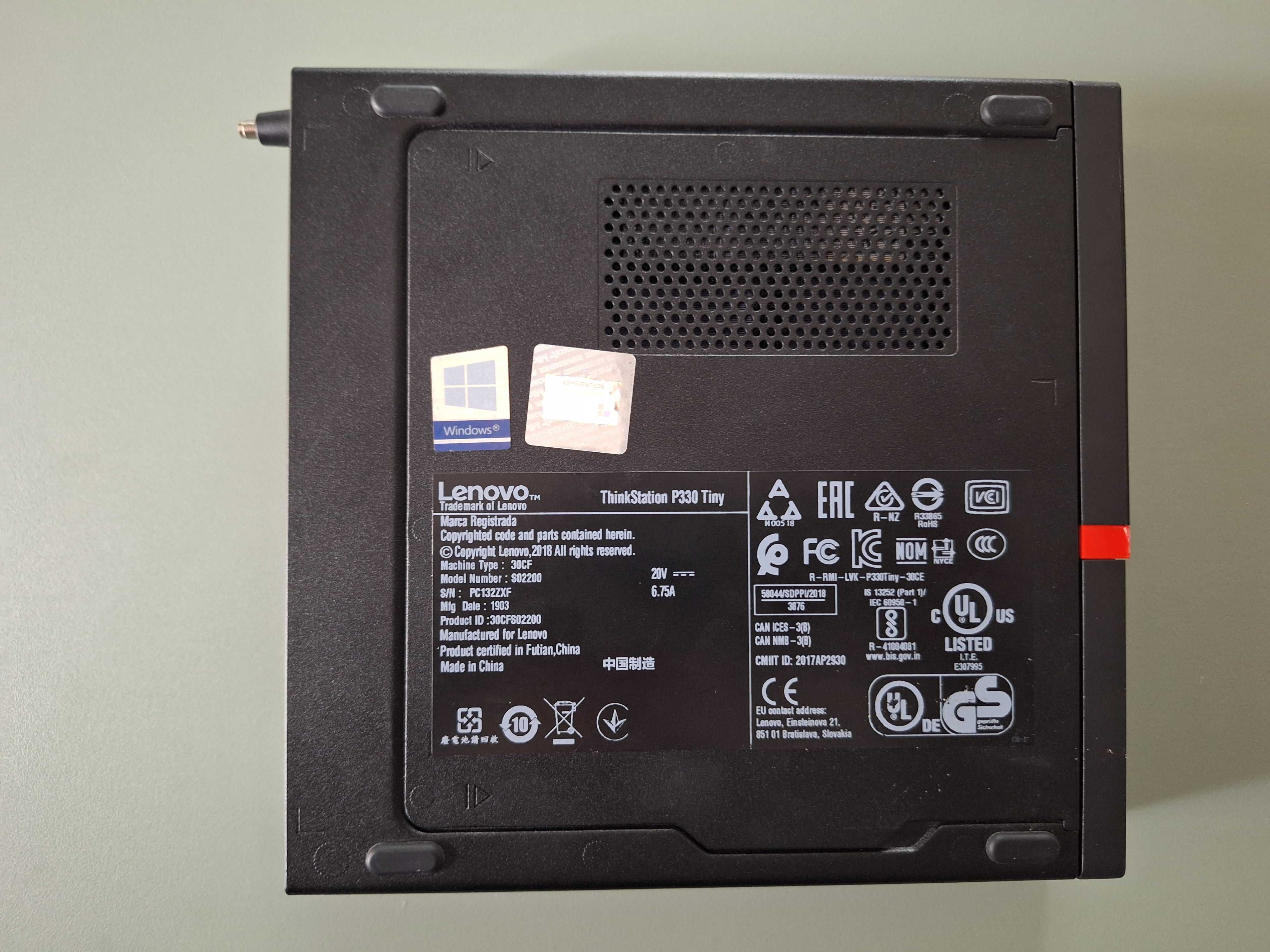 In garantie! Lenovo P330Tiny, I7-8700 6c/12t 32GB DDR4, 256Nvme