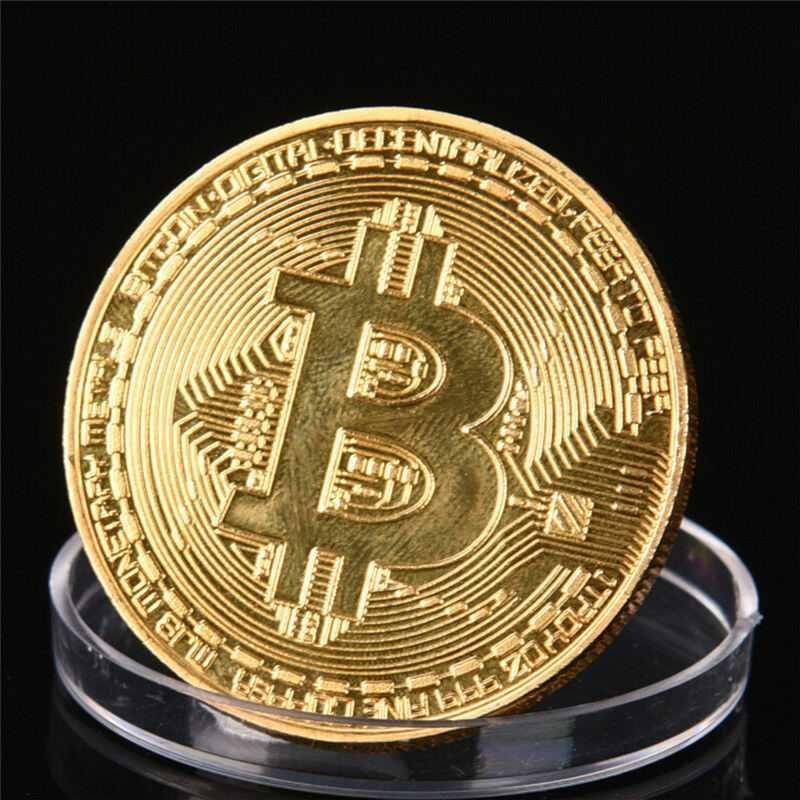 Moneda de colectie Bitcoin, aurie