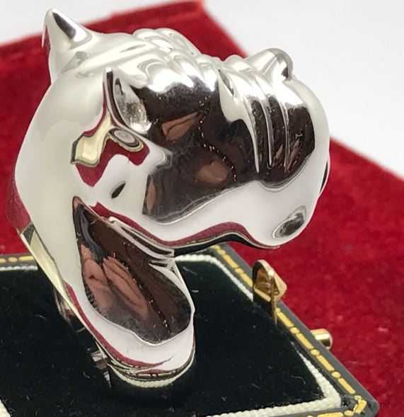 Zegg&Cerlati Monte Carlo дизайнерски булдог пръстен с черни диаманти