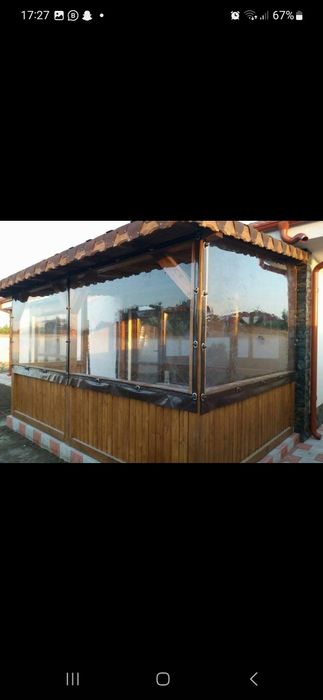 Închideri terase și foișoare cu folie pvc Cristal