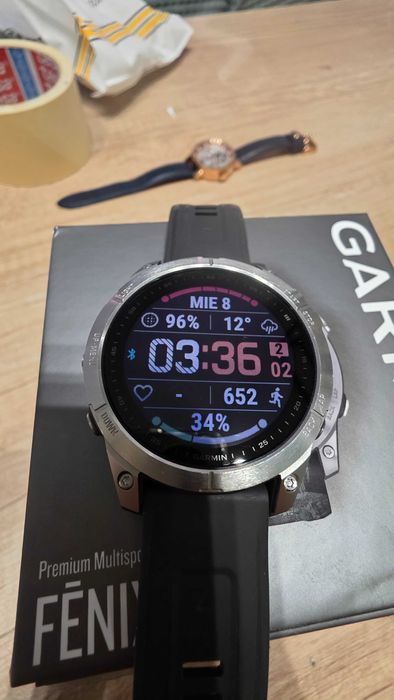 Garmin Fenix 7, 47mm, silver, garantie 1 luna, cutie