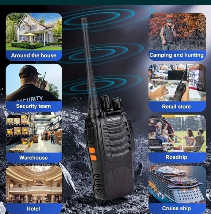 Set Stații Emisie Recepție Walkie Talkie 4km Semnal , sist.Profesional