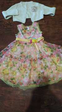 Детска рокля + оригинална плетена пелерина за малка принцеса