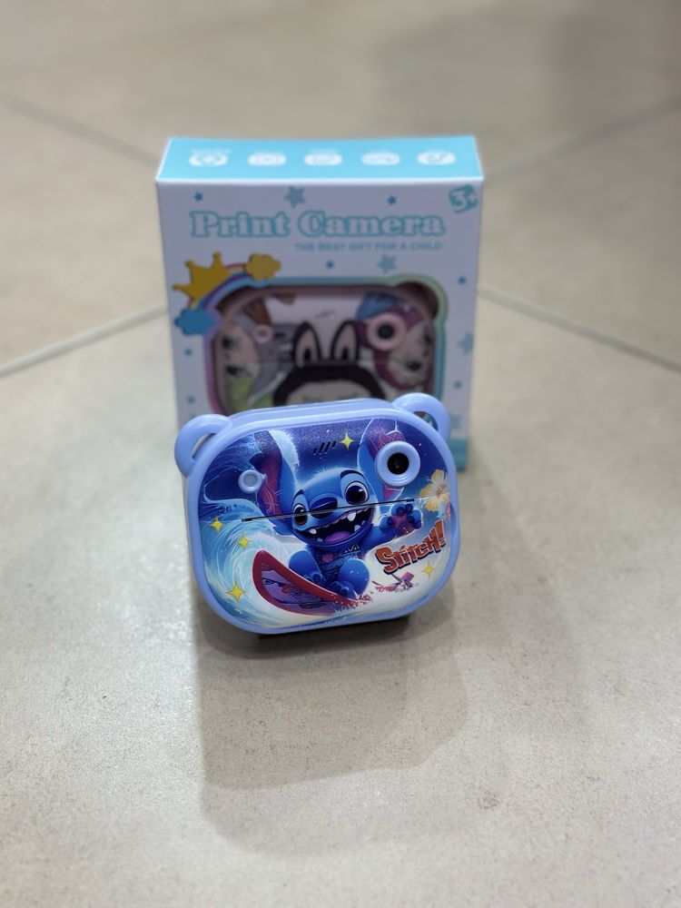Детски фотоапарат с моментален принтер Stitch / Labubu / Капибара