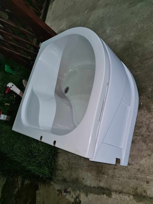 Vând cabina dus + cadita semirotunda ,pe dreapta, cadita inalta, 90 x