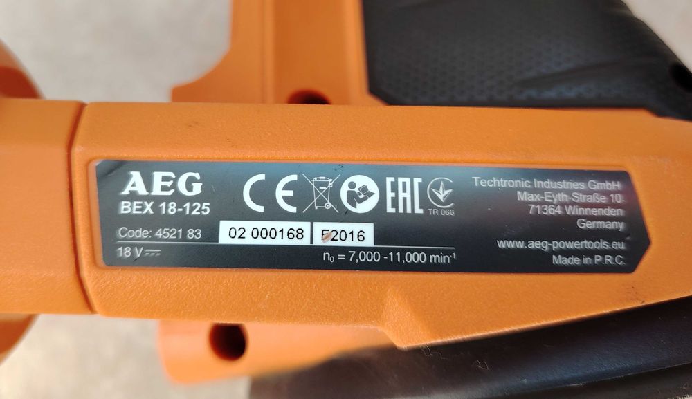 Incarcator AEG BL 18S si slefuitor AEG BEX 18-125