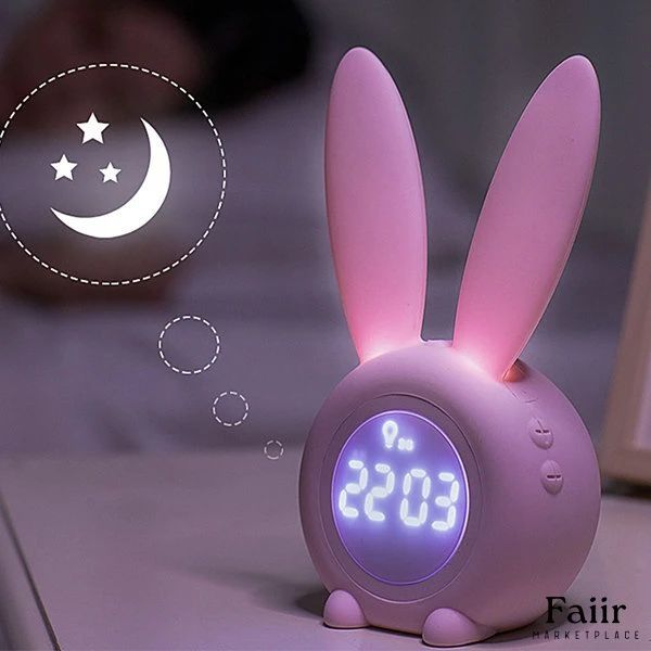 Будильник и ночник зайчик