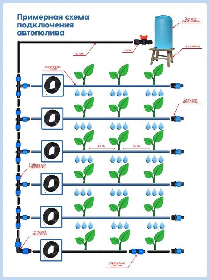 Система капельного полива на 100 растений