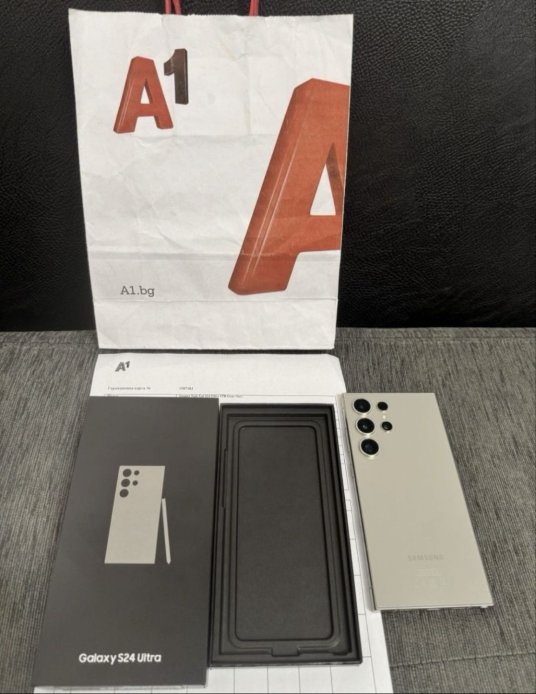 ***КАТО НОВ 1TB Samsung S24 Ultra 12GB A1 Гаранция 2026г Titanium Gray
