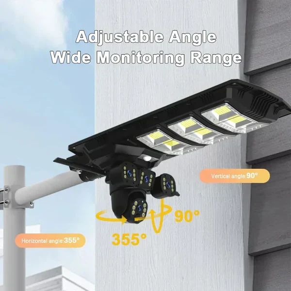 Camera 4G cu Lampa Solara 450W Stradala LED, Night Vision, Rotativa