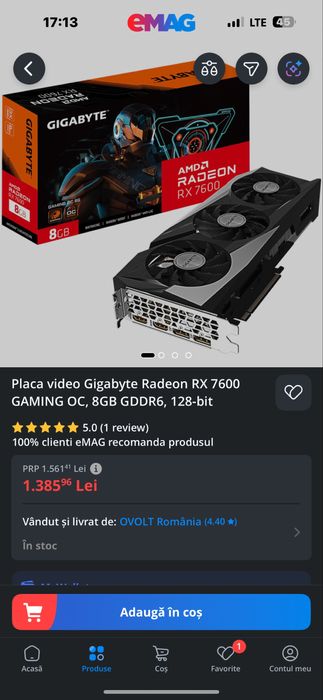 Placa video amd radeon rx7600 noua sigilata .