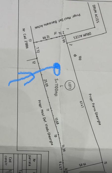 Vanzare teren intravilan 1100 mp Brebu Manastirei,  jud Prahova