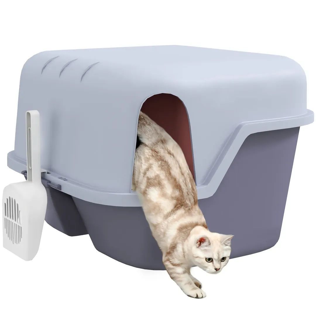 PawHut Кутия за котешка тоалетна с капак и лъжичка