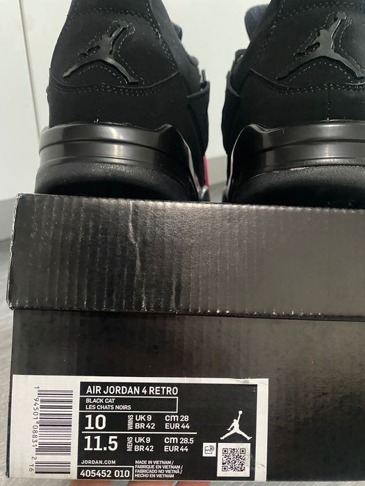 Air jordan 4 Retro Black cat 44
