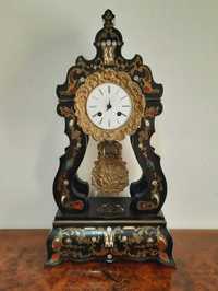 Ceas de semineu antic, Luis XVI cu marqueterie, 50x27.5x13.5cm