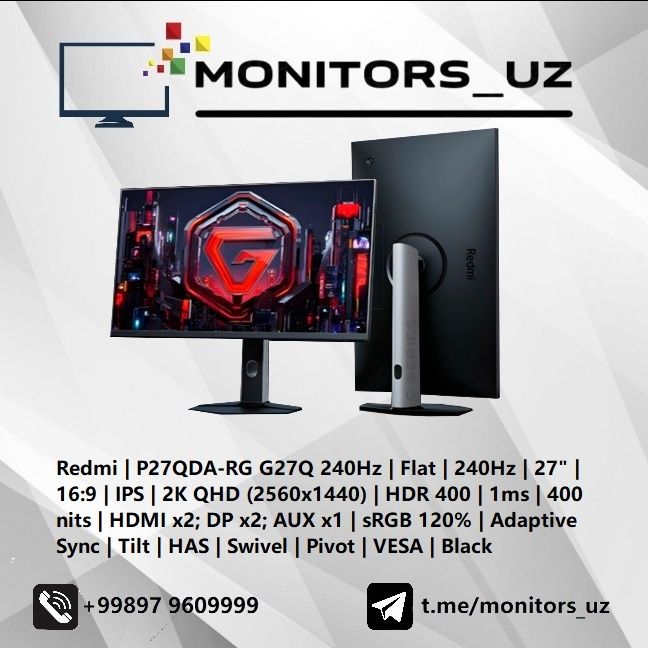 [NEW] монитор Redmi G27Q IPS 2K 240Hz