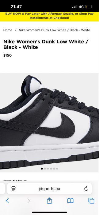 NIKE Low Dunk Black and White