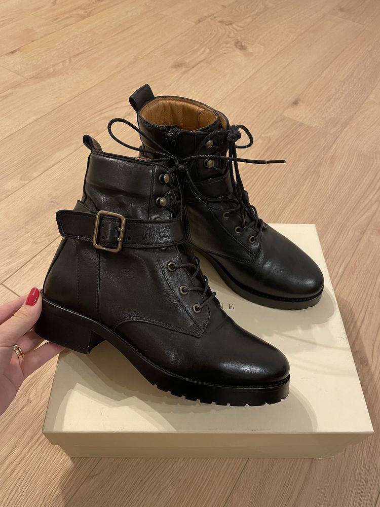 Ghete Sezane negre piele, Dana Boots, marime 36