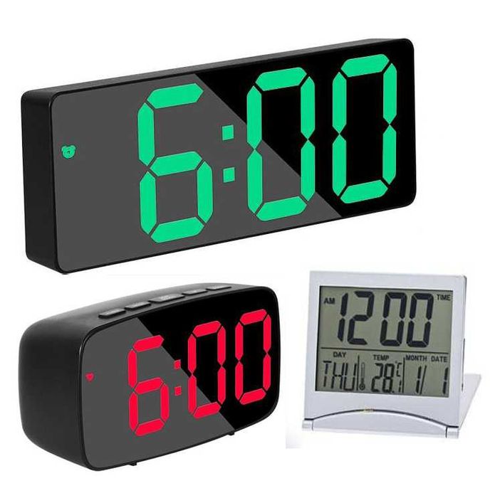 Постоянно светещ LED ЧАСОВНИК. Електрически Часовници на Ток. Будилник